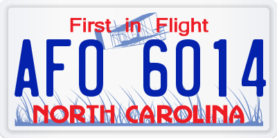 NC license plate AFO6014