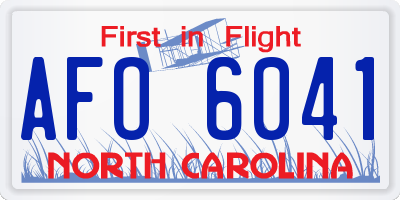 NC license plate AFO6041