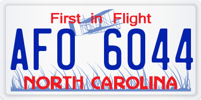 NC license plate AFO6044
