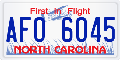 NC license plate AFO6045