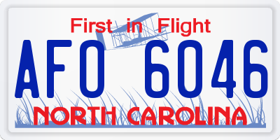 NC license plate AFO6046