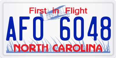 NC license plate AFO6048