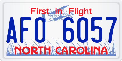 NC license plate AFO6057
