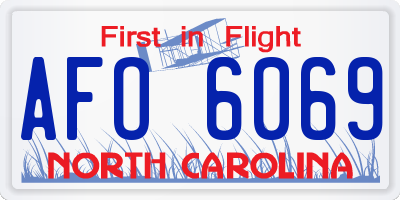 NC license plate AFO6069