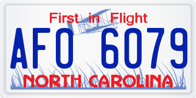 NC license plate AFO6079