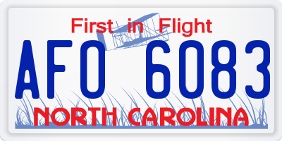 NC license plate AFO6083