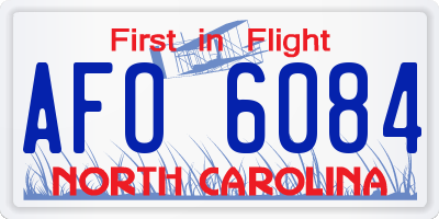 NC license plate AFO6084