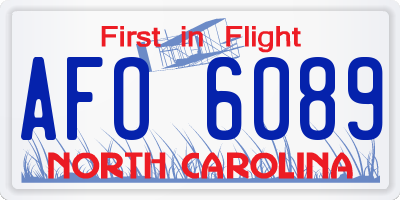 NC license plate AFO6089