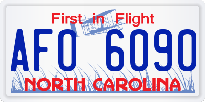 NC license plate AFO6090