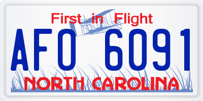 NC license plate AFO6091