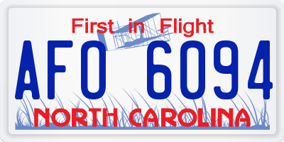 NC license plate AFO6094
