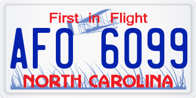 NC license plate AFO6099