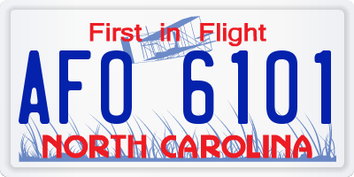 NC license plate AFO6101