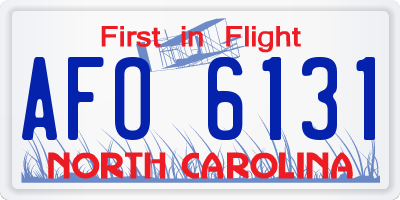 NC license plate AFO6131