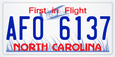 NC license plate AFO6137