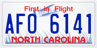 NC license plate AFO6141