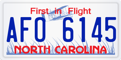 NC license plate AFO6145