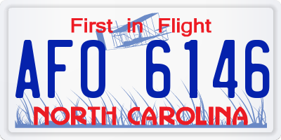 NC license plate AFO6146