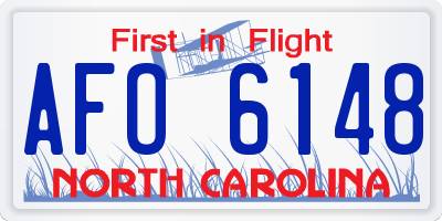 NC license plate AFO6148