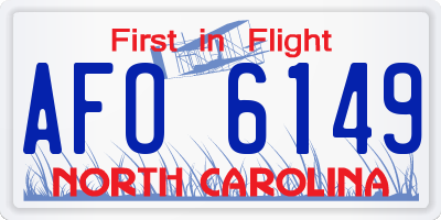 NC license plate AFO6149