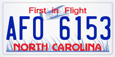 NC license plate AFO6153