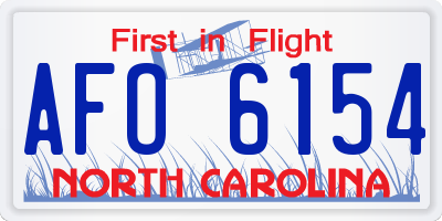 NC license plate AFO6154