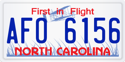 NC license plate AFO6156