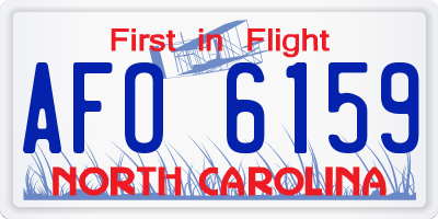 NC license plate AFO6159