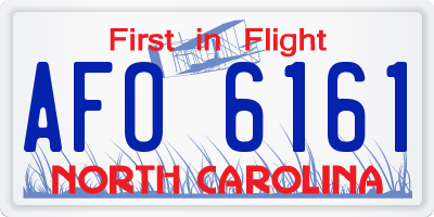 NC license plate AFO6161