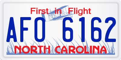 NC license plate AFO6162