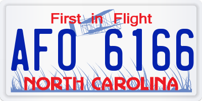NC license plate AFO6166