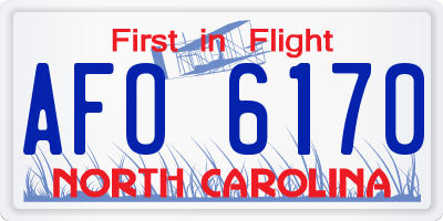 NC license plate AFO6170