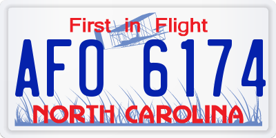 NC license plate AFO6174