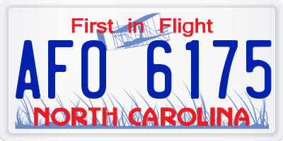 NC license plate AFO6175