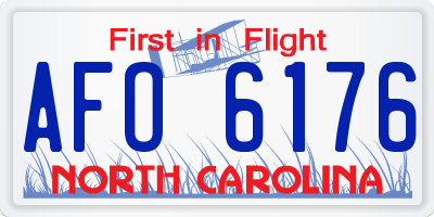 NC license plate AFO6176