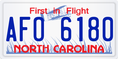 NC license plate AFO6180