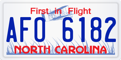 NC license plate AFO6182