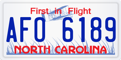 NC license plate AFO6189