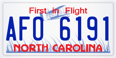 NC license plate AFO6191