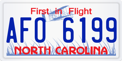 NC license plate AFO6199
