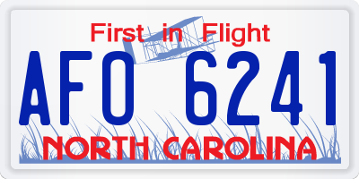 NC license plate AFO6241