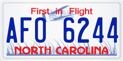 NC license plate AFO6244