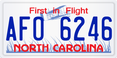 NC license plate AFO6246