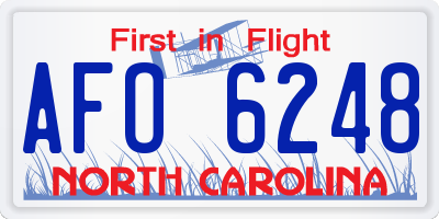 NC license plate AFO6248