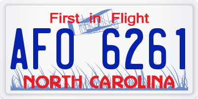 NC license plate AFO6261