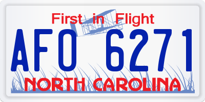NC license plate AFO6271