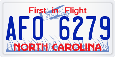 NC license plate AFO6279