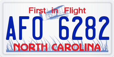 NC license plate AFO6282