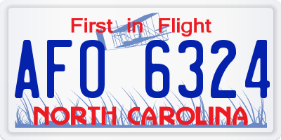 NC license plate AFO6324