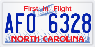 NC license plate AFO6328